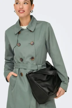 Only Gabardina midi con cintur&oacute;n^Mujer Gabardinas|Abrigos