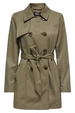 Only Gabardina midi con cintur&oacute;n^Mujer Gabardinas|Abrigos