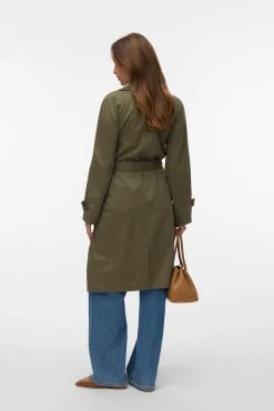 Vero Moda Gabardina midi manga larga^Mujer Gabardinas|Abrigos