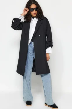 Trendyol Gabardina oversize larga^Mujer Gabardinas|Abrigos