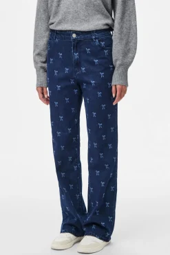 Pieces Jean relax estampado lazo^Mujer Jeans