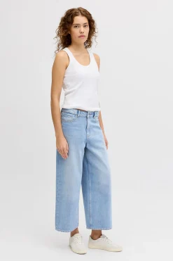 Jack & Jones Jeans cropped tiro alto lavado^Mujer Jeans|Pantalones
