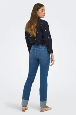 Only Jeans slim bajo vuelto^Mujer Jeans|Pantalones