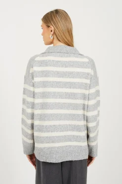 Brave Soul Jersey a rayas con cuello pico^Mujer Jerséis Y Cárdigans