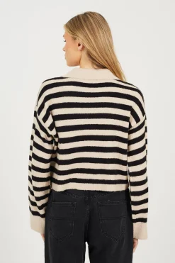 Brave Soul Jersey a rayas con cuello polo^Mujer Jerséis Y Cárdigans