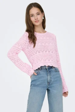 Only Jersey calado cropped^Mujer Jerséis Y Cárdigans