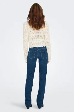 Only Jersey calado cropped^Mujer Jerséis Y Cárdigans