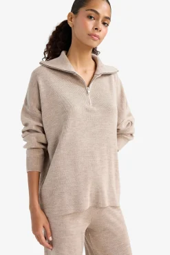 DeFacto Jersey con media cremallera^Mujer Jerséis Y Cárdigans|Basic Bar