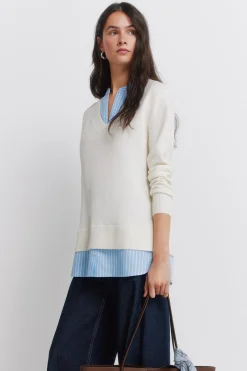 Springfield Jersey cuello mao bimateria^Mujer Jerséis Y Cárdigans