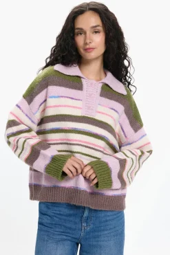 Pieces Jersey Cuello Polo Contraste^Mujer Polos