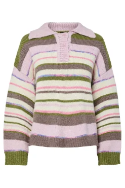 Pieces Jersey Cuello Polo Contraste^Mujer Polos