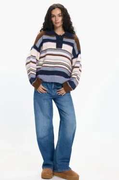 Pieces Jersey Cuello Polo Contraste^Mujer Polos