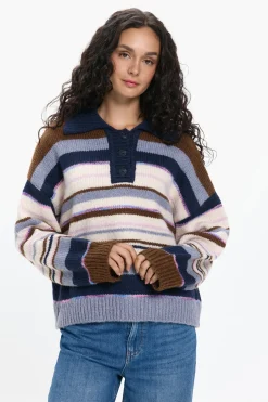 Pieces Jersey Cuello Polo Contraste^Mujer Polos