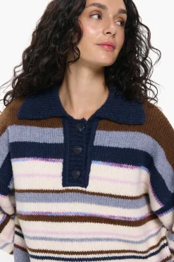 Pieces Jersey Cuello Polo Contraste^Mujer Polos