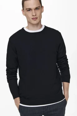 Only & Sons Jersey de hombre de cuello redondo regular fit.^Hombre Jerséis Y Cárdigans