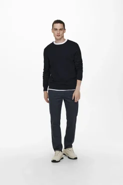 Only & Sons Jersey de hombre de cuello redondo regular fit.^Hombre Jerséis Y Cárdigans