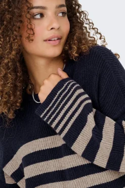 Only Jersey de rayas cuello redondo^Mujer Jerséis Y Cárdigans