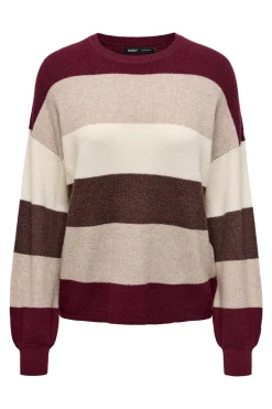 Only Jersey de rayas cuello redondo^Mujer Jerséis Y Cárdigans