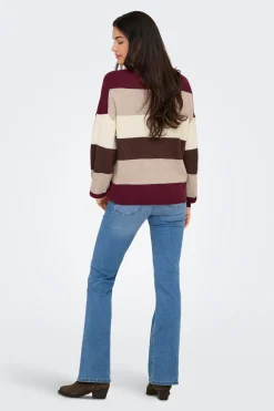 Only Jersey de rayas cuello redondo^Mujer Jerséis Y Cárdigans