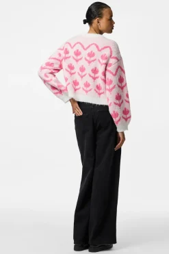 Pieces Jersey estampado floral cuello redondo^Mujer Jerséis Y Cárdigans