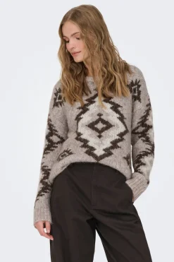 Only Jersey jacquard cuello redondo^Mujer Jerséis Y Cárdigans