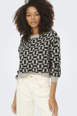Only Jersey jacquard cuello redondo^Mujer Jerséis Y Cárdigans