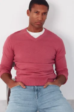 Cortefiel Jersey punto algod&oacute;n cuello pico b&aacute;sico^Hombre Jerséis Y Cárdigans