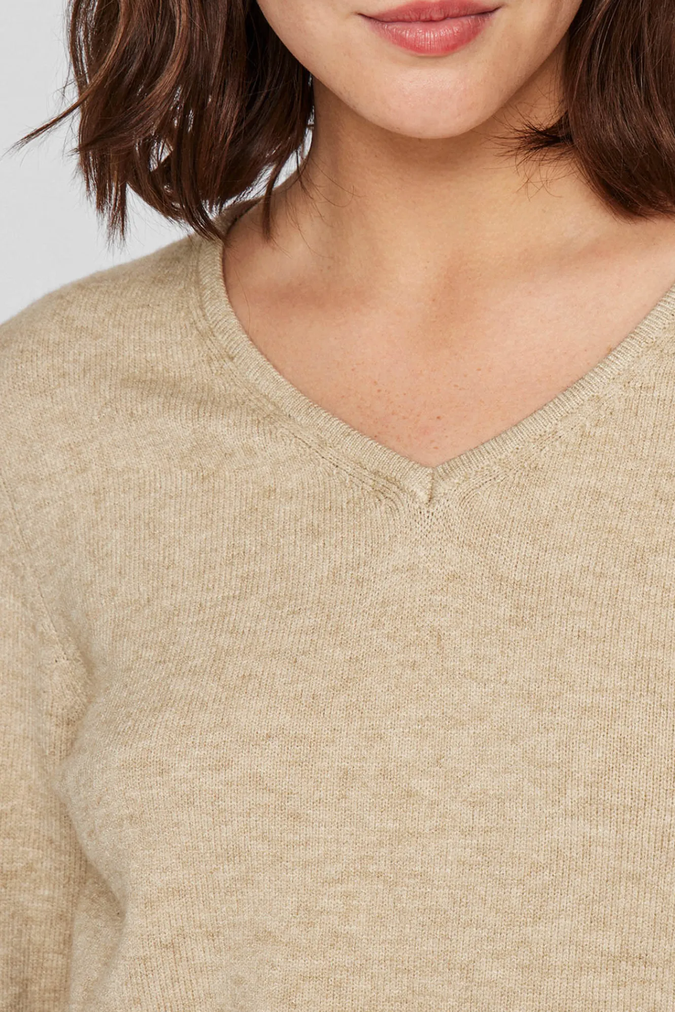 Vila Jersey punto cuello pico^Mujer Basic Bar