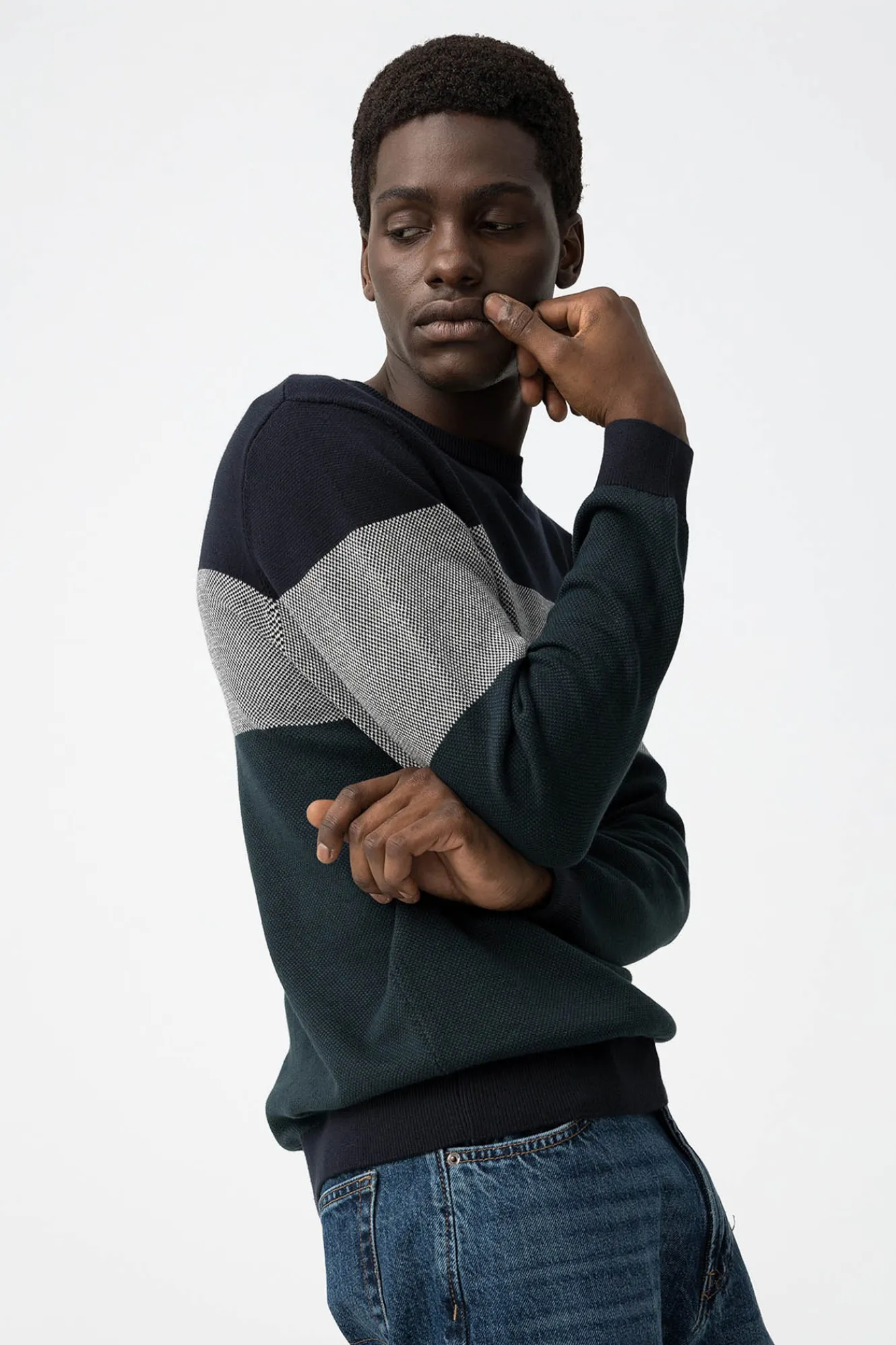 Tiffosi Jersey punto tricolor^Hombre Jerséis Y Cárdigans