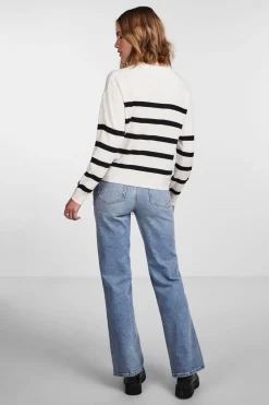 Pieces Jersey rayas cuello redondo^Mujer Jerséis Y Cárdigans