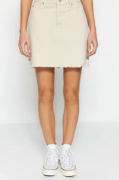 Trendyol Minifalda vaquera estilo l&aacute;piz^Mujer Faldas