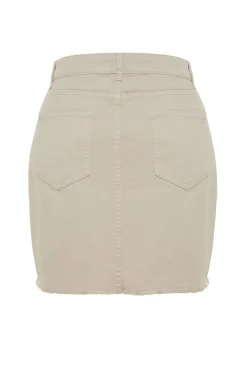 Trendyol Minifalda vaquera estilo l&aacute;piz^Mujer Faldas
