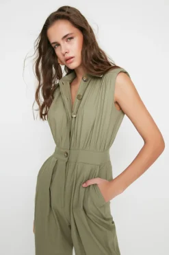 Trendyol Mono sin mangas cuello camisa^Mujer Vestidos Y Monos