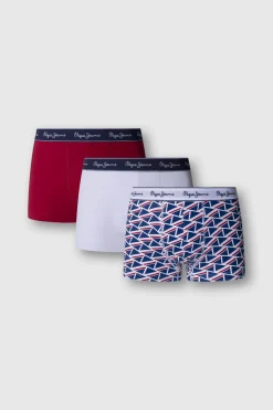 Pepe Jeans Pack 3 boxer liso y geometrico^Hombre Calzoncillos