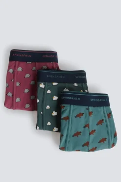 Springfield Pack 3 boxers animales^Hombre Calzoncillos