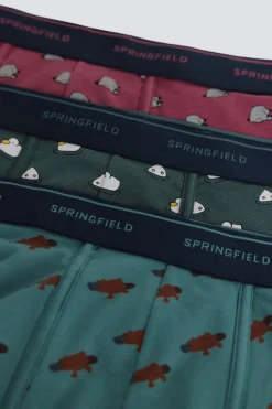 Springfield Pack 3 boxers animales^Hombre Calzoncillos