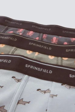 Springfield Pack 3 boxers animales marinos^Hombre Calzoncillos