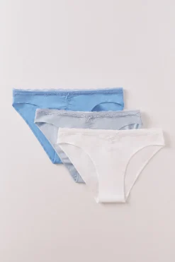 Women'secret Pack 3 bragas cl&aacute;sicas algod&oacute;n encaje^Mujer Braguitas