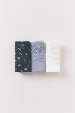 Women'secret Pack 3 bragas cl&aacute;sicas algod&oacute;n encaje y lazo^Mujer Braguitas