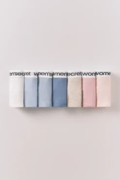 Women'secret Pack 7 bragas cl&aacute;sicas algod&oacute;n logo^Mujer Braguitas