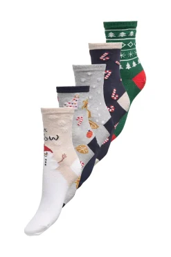 Only Girls Pack 5 calcetines navideños^Niños Ropa Interior