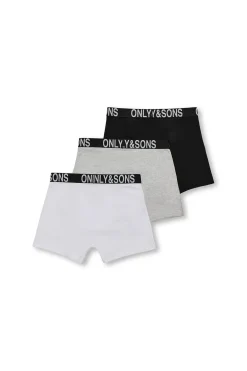 Only & Sons Junior Pack 3 calzoncillos b&oacute;xer^Niños Ropa Interior
