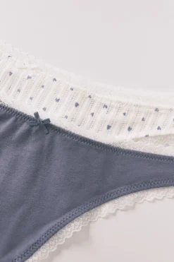 Women'secret Pack 2 tangas algod&oacute;n azul y blanco^Mujer Braguitas