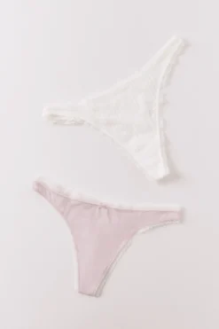 Women'secret Pack 2 tangas algod&oacute;n rosa y estampado^Mujer Braguitas