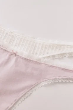 Women'secret Pack 2 tangas algod&oacute;n rosa y estampado^Mujer Braguitas