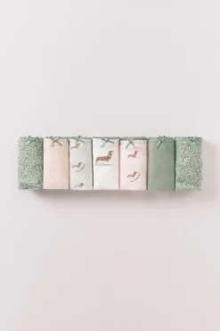 Women'secret Pack 7 tangas algod&oacute;n rosa y verde^Mujer Braguitas