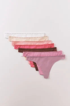 Women'secret Pack 7 tangas algod&oacute;n rosa^Mujer Braguitas