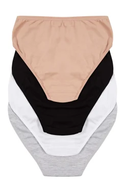 Trendyol Pack de 4 bragas altas con lazo^Mujer Braguitas