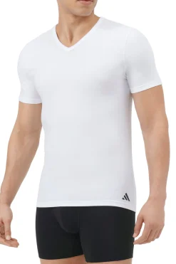Adidas Pack de 2 camisetas de cuello pico de algod&oacute;n el&aacute;stico para hombre^Hombre Deporte