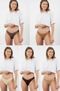 Trendyol Pack de 5 tangas canal&eacute;^Mujer Braguitas